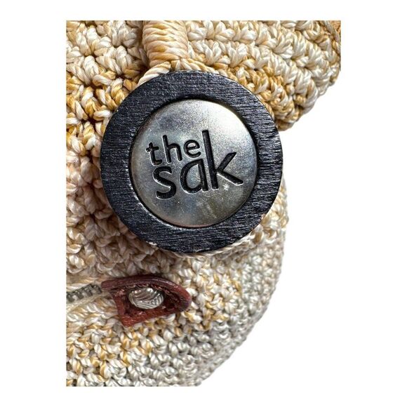 The Sak Indio Handwoven Straw Shoulder Bag Braided Leather Straps Purse Crochet - Picture 9 of 12